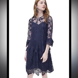 J. Crew Dress - Spector Navy Chantilly Lace w/full slip